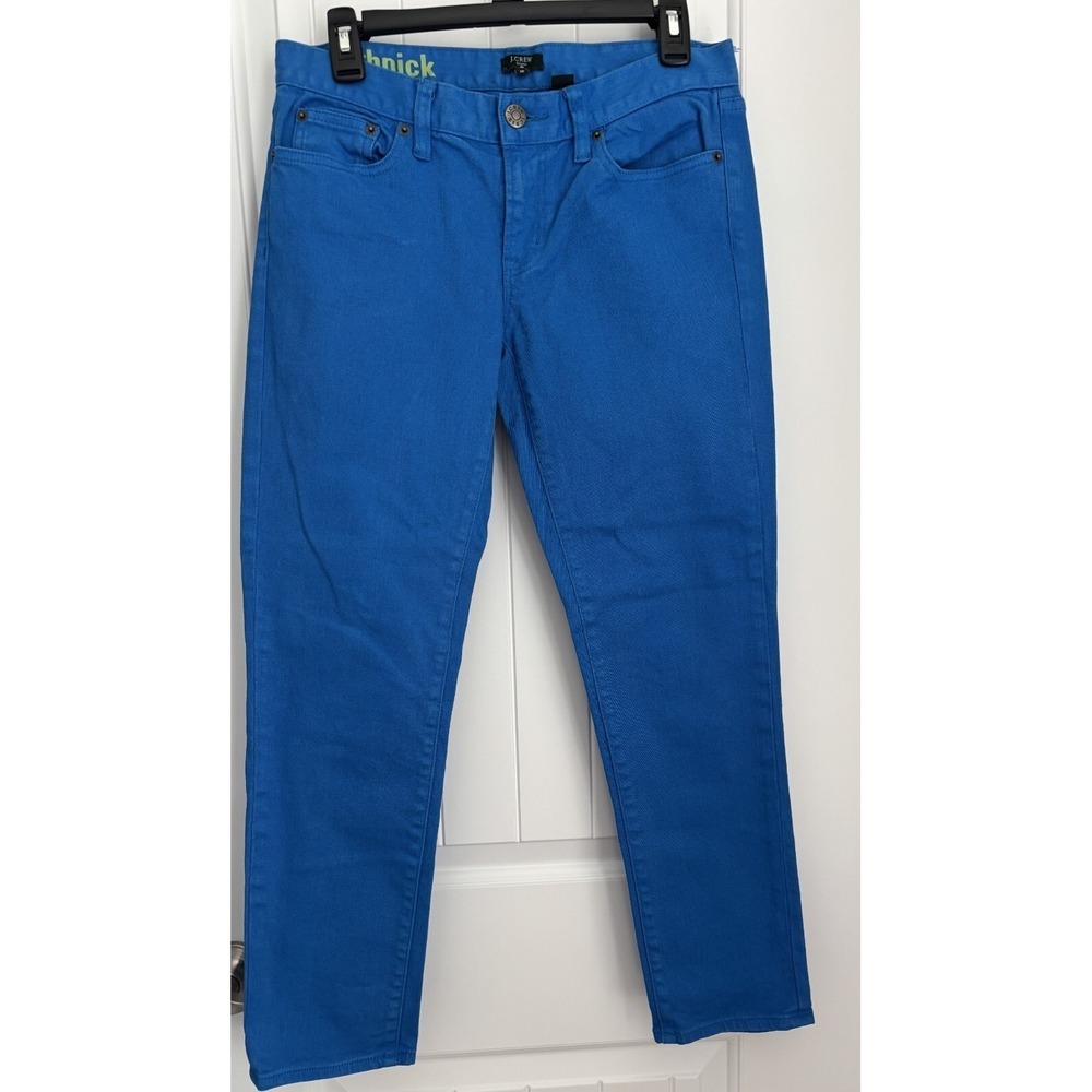 J.Crew Toothpick Skinny Jeans Bright Blue Stretch Denim Pants Womens Size 28